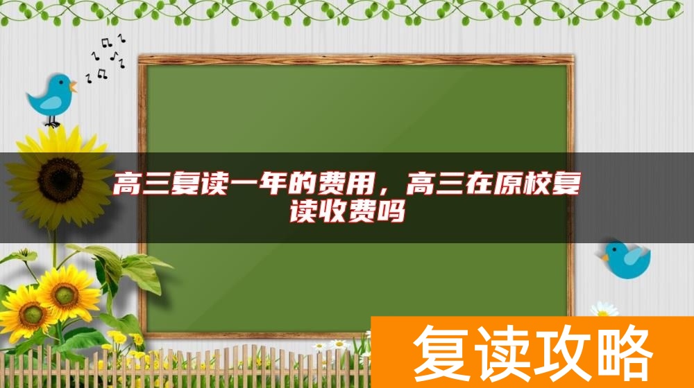 高三复读一年的费用，高三在原校复读收费吗
